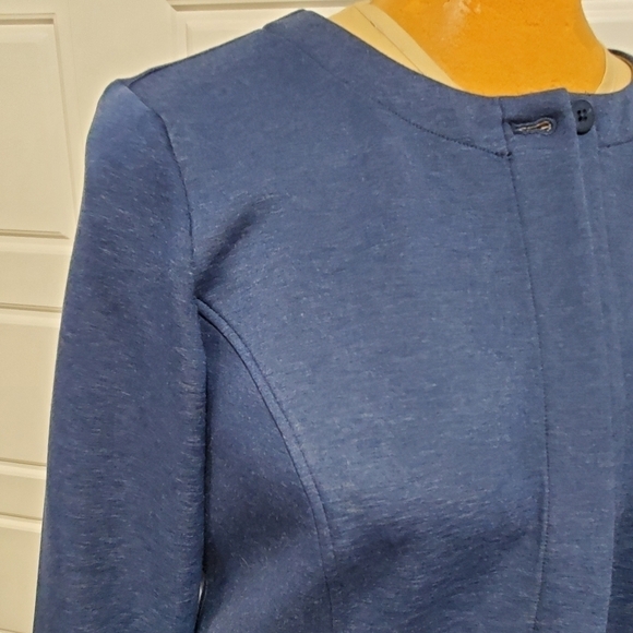 CHICO'S LIGHTWEIGHT JACKET BLUE FLORAL INTERIOR WOMEN SIZE 2 LARGE ONE BUTTON - Picture 15 of 15